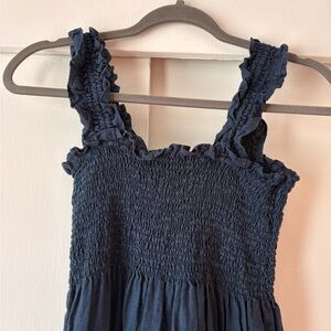 Quince European Linen Smocked Midi Dress